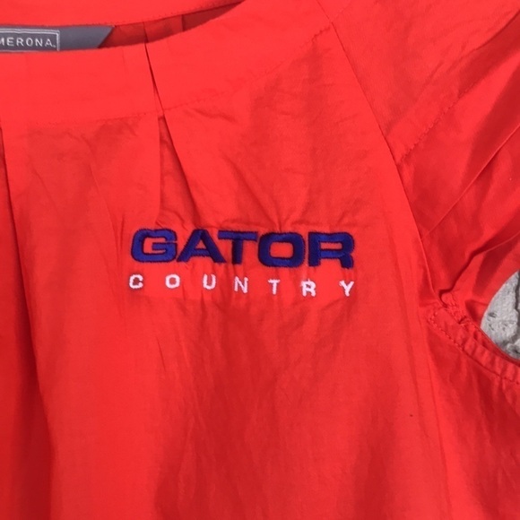 Merona Tops - Merona Gator Country Embroidered Orange UF Short Sleeve Top Size M